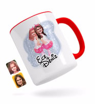 BK Gift Kişiye Özel Kız Kardeşler Karikatürlü Kırmızı Kupa Bardak-3