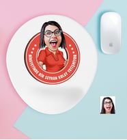 BK Gift Kişiye Özel Bayan Kolay Yetişmiyor Karikatürlü Bilek Destekli Mouse Pad-3 (Beyaz)