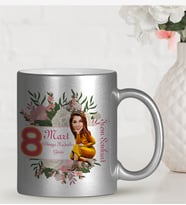 BK Gift Kişiye Özel Kadınlar Günü Karikatür Gümüş Kupa Bardak  38