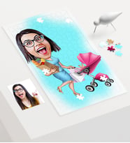 BK Gift Kişiye Özel Ev Hanımı Karikatür 240 Parça A3 Puzzle  1