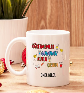 Öğretmenler Günü Hediyesi Beyaz Kupa Bardak