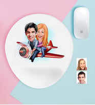 BK Gift Kişiye Özel Sevgililer Karikatürlü Bilek Destekli Mouse Pad-11 (Beyaz)