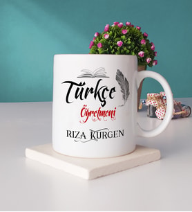 Türkçe Öğretmeni Kupa Bardak ve Taş Bardak Altlığı Seti