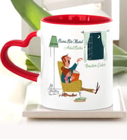 BK Gift Kişiye Özel Babalar Günü Temalı Kırmızı Kalpli Kupa Bardak 36518