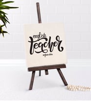 BK Gift Kişiye Özel İngilizce Öğretmeni Şovaleli Doğal Taş-15 (Beyaz)