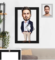 Kişiye Özel Patron Karikatürlü 3D Ahşap Tablo 30x47 Bay-25