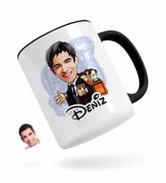 BK Gift Kişiye Özel Erkek Avukat Karikatürlü Siyah Kupa Bardak-2