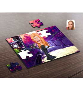 BK Gift Kişiye Özel Assolist Karikatürlü Ahşap Puzzle-1