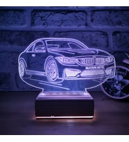 Kişiye Özel BMW Tasarım Plakalı RGB 3D Gece Lambası