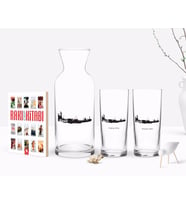 BK Gift Kişiye Özel Renkli Baskılı Sivas Tasarımlı Turistik İkili Rakı Bardağı Karaf ve Cep Kitabı Hediye Seti-2 (Model 1)
