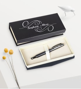 BK Gift Kişiye Özel Vip 133-R Siyah Metal Roller Kalem
