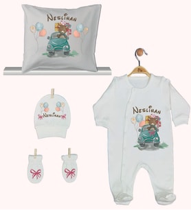 Pia Baby Gl 1935-04 İsme Özel Yastık Tulum Set