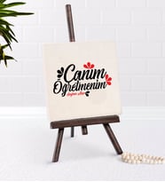 BK Gift Kişiye Özel Canım Öğretmenim Şovaleli Doğal Taş-11 (Beyaz)