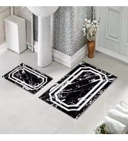 Banyo Halısı Ikili Klozet Takımı Kaymaz Tabanlı (60 xm x 100 cm + 40 cm x 60 cm) 