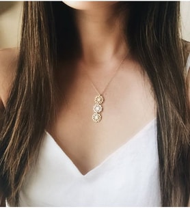 3lü Papatya Kolye 925 Ayar Gümüş