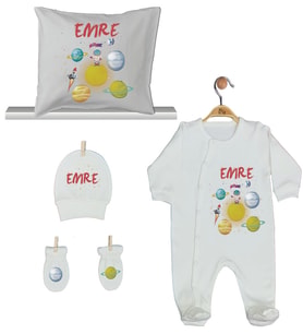 Pia Baby Gl 1922-04 İsme Özel Yastık Tulum Set