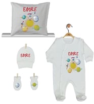 Pia Baby Gl 1922-04 İsme Özel Yastık Tulum Set
