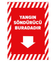 MIGNATIS - Yangın Söndürücü Buradadır Aşağı Ok Levhası - Sac Malzeme 35x50cm
