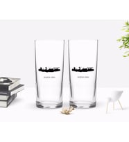 BK Gift Kişiye Özel Renkli Baskılı Samsun Tasarımlı Turistik İkili Rakı Bardağı Seti-2 (Beyaz)