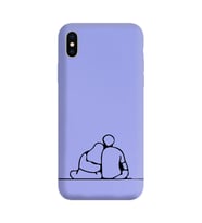 Iphone Xs Max Çizgi Tasarımlı Mor Lansman Telefon Kılıfı