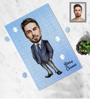 Kişiye Özel Öğretmen Karikatürlü A3 130 Parça Puzzle Bay-7