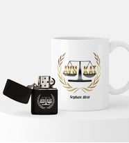 BK Gift Kişiye Özel Avukat Temalı Çakmak ve Kupa Seti - 10