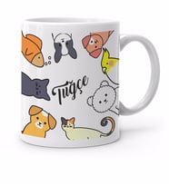 BK Gift Kişiye Özel Evcil Hayvan Tasarımlı Beyaz Kupa Bardak-1