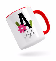 BK Gift Kişiye Özel Harf ve İsim Tasarımlı Kırmızı Kupa Bardak-4