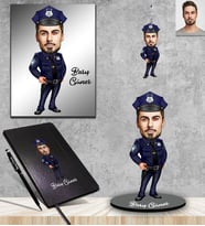 Kişiye Özel Polis Karikatürlü 5 li Hediye Seti Bay-2