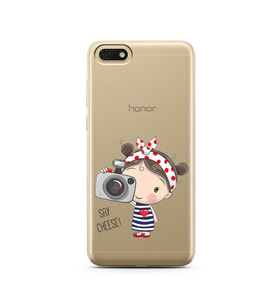 Foto Kız Tasarımlı Süper Şeffaf Silikon Telefon Kılıfı Huawei Honor 7s-Y5 (2018)