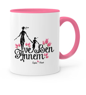 BK Gift Kişiye Özel Annem Ve Ben Pembe Kupa Bardak  1
