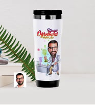 BK Gift Kişiye Özel Bay Kimya Öğretmeni Karikatürlü Çelik Termos Bardak - 2