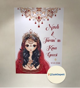 70x100cm Söz, Nişan,Kına Gecesi, Düğün İçin Kişiye Özel Branda Afiş Arka Fon