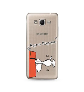Snoopy Tasarımlı Süper Şeffaf Silikon Telefon Kılıfı Samsung J2 Prime