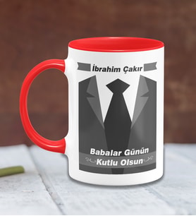 BK Gift Kişiye Özel Babalar Günü Temalı Kırmızı Kupa Bardak 25273k