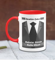 BK Gift Kişiye Özel Babalar Günü Temalı Kırmızı Kupa Bardak 25273k