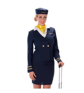 Kadın Kaptan Pilot Kostümü (Lacivert)