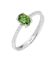 Sirius Pırlanta ve Oval Kesim Yeşil Safir Taşlı Yüzük 0717R0256