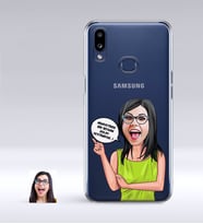 BK Gift Kişiye Özel Bayan Kolay Yetişmiyor Karikatürlü Samsung Galaxy A10s İnce Şeffaf Silikon Telefon Kapağı-5 (Beyaz)