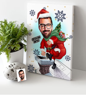 BK Gift Kişiye Özel Yılbaşı Temalı Bay Karikatürlü Kanvas Tablo (30x50cm.) - 3