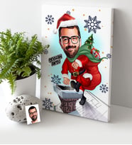 BK Gift Kişiye Özel Yılbaşı Temalı Bay Karikatürlü Kanvas Tablo (30x50cm.) - 3