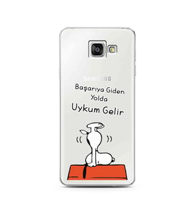Snoopy Tasarımlı Süper Şeffaf Silikon Telefon Kılıfı Samsung A3 (2016)