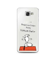 Snoopy Tasarımlı Süper Şeffaf Silikon Telefon Kılıfı Samsung A3 (2016)