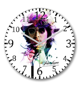 John Lennon 02 Duvar Saati Bombeli Gercek Cam