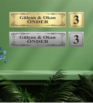 Kişiye Özel Kapı İsimliği ve Kapı Numarası Model 7 (Gümüş)