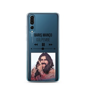 Barış Manço Mp3 Tasarımlı Süper Şeffaf Silikon Telefon Kılıfı Huawei P20 Pro  
