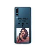 Barış Manço Mp3 Tasarımlı Süper Şeffaf Silikon Telefon Kılıfı Huawei P20 Pro  