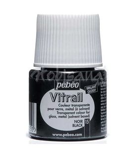 Pebeo Vitrail Şeffaf Cam Boyası 45ml Siyah 15