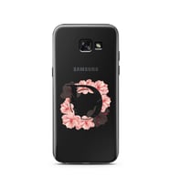 Pembe Çiçekli Harf Tasarım Süper Şeffaf Silikon Telefon Kılıfı Samsung A5 (2015)