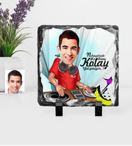 BK Gift Kişiye Özel Bay Dj Karikatürlü Dekoratif Doğal Taş  1